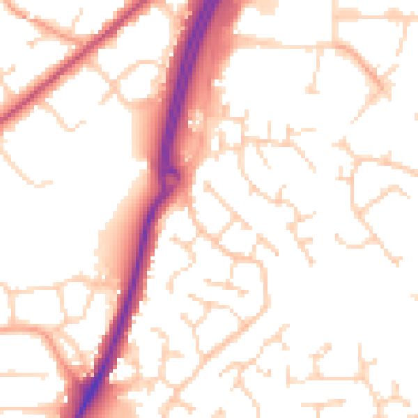 Daytime road noise heatmap for CM2 6PJ