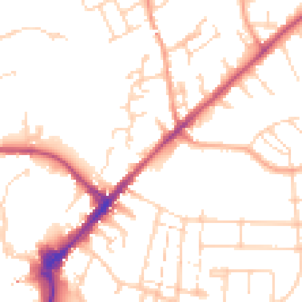 Daytime road noise heatmap for CM2 6RD