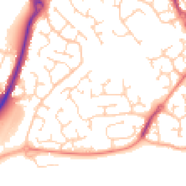 Daytime road noise heatmap for CM2 6UJ
