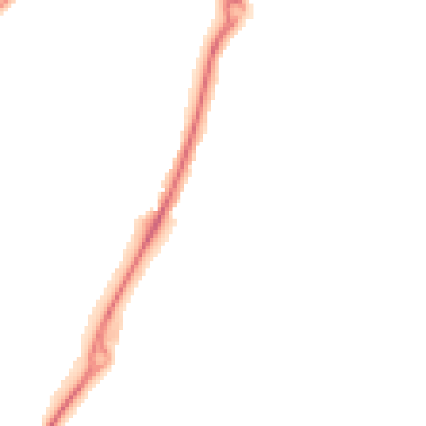 Night-time road noise heatmap for CM2 6XJ