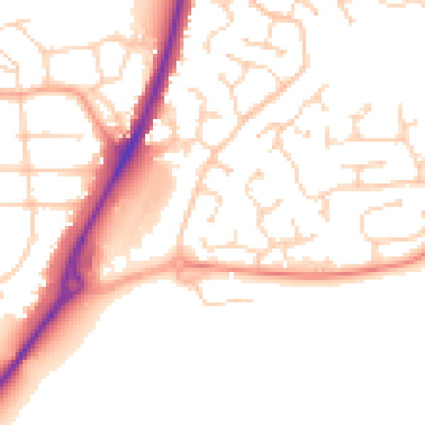 Daytime road noise heatmap for CM2 6XR