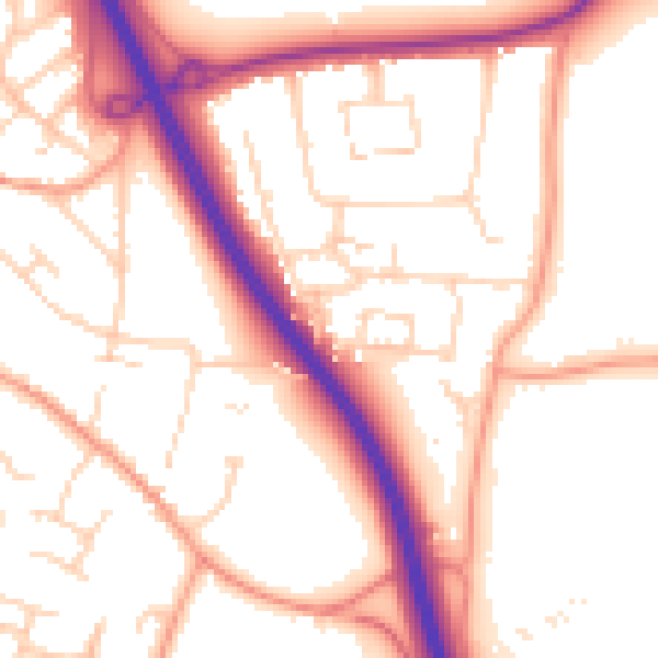 Daytime road noise heatmap for CM2 7AX