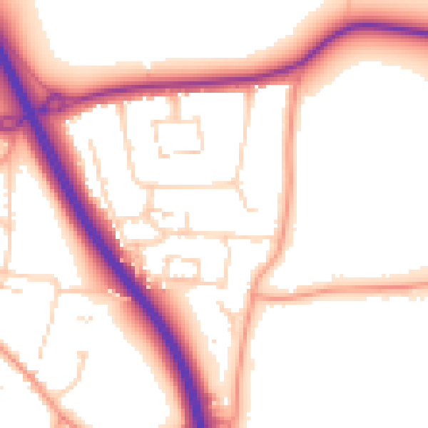 Daytime road noise heatmap for CM2 7BD