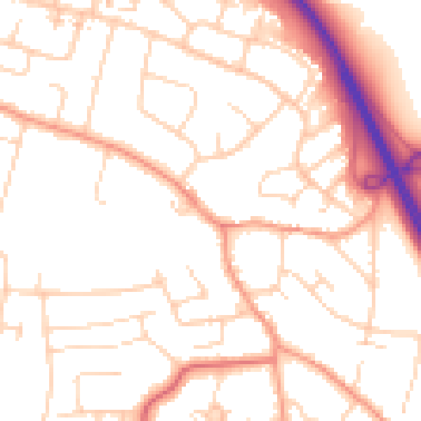 Daytime road noise heatmap for CM2 7BL