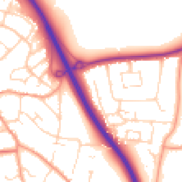 Daytime road noise heatmap for CM2 7BN