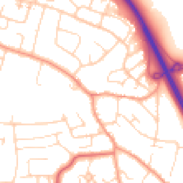 Daytime road noise heatmap for CM2 7BP