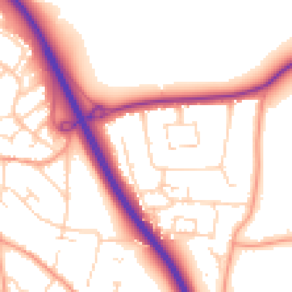 Daytime road noise heatmap for CM2 7BY