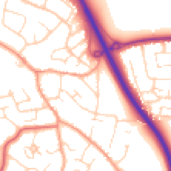 Daytime road noise heatmap for CM2 7DB