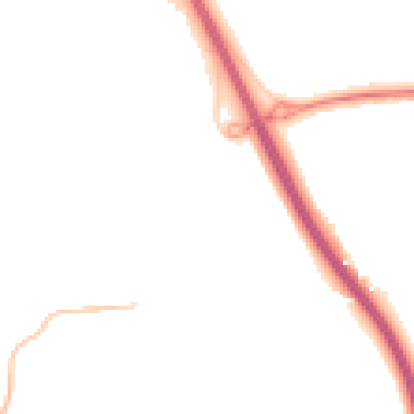 Night-time road noise heatmap for CM2 7DB