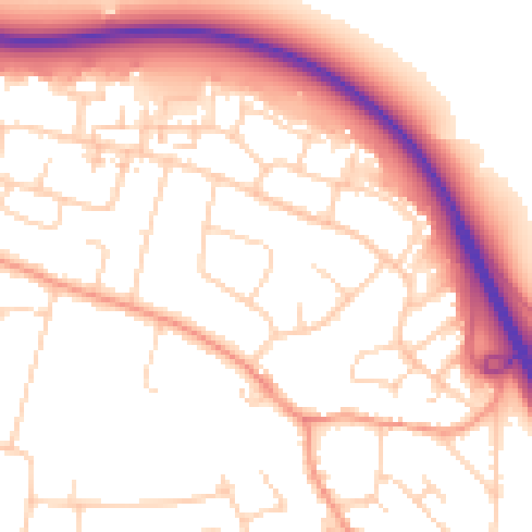 Daytime road noise heatmap for CM2 7EP