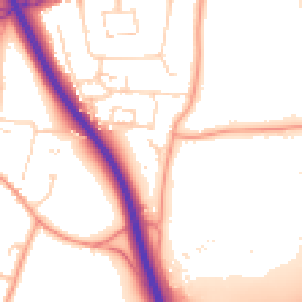 Daytime road noise heatmap for CM2 7FW