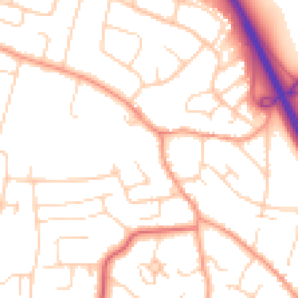 Daytime road noise heatmap for CM2 7HF