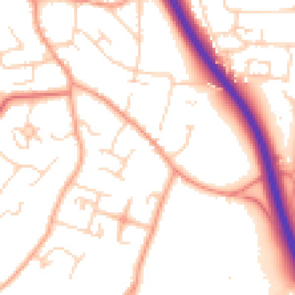 Daytime road noise heatmap for CM2 7HY