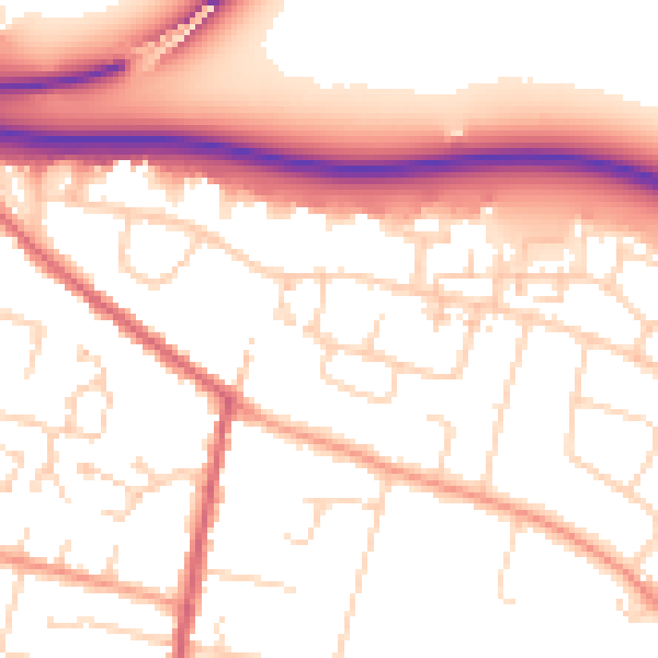 Daytime road noise heatmap for CM2 7LS