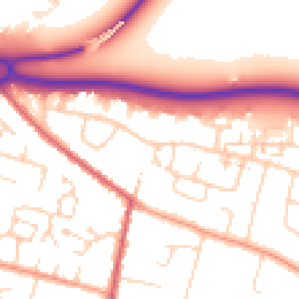 Daytime road noise heatmap for CM2 7LY