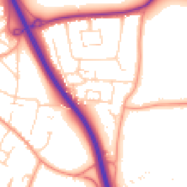 Daytime road noise heatmap for CM2 7PP