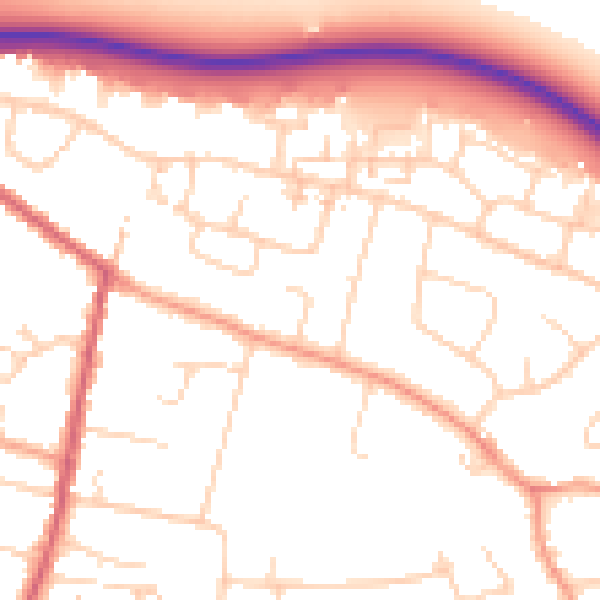 Daytime road noise heatmap for CM2 7QG