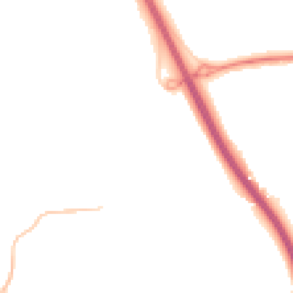 Night-time road noise heatmap for CM2 7QU