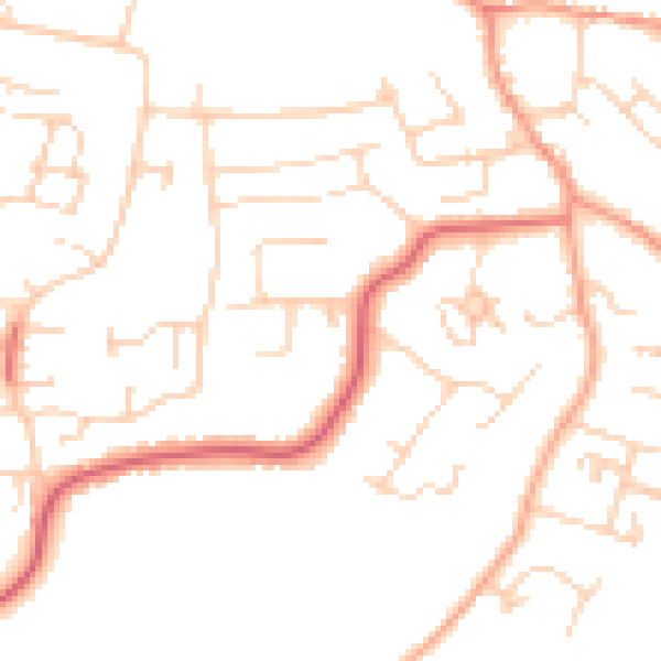 Daytime road noise heatmap for CM2 8DX