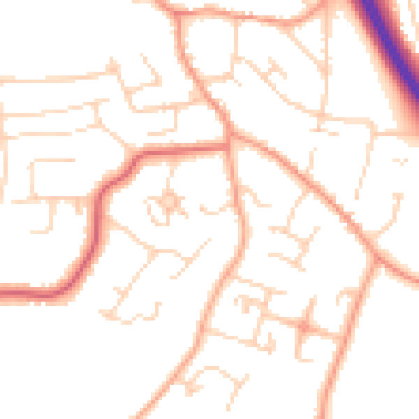 Daytime road noise heatmap for CM2 8JL