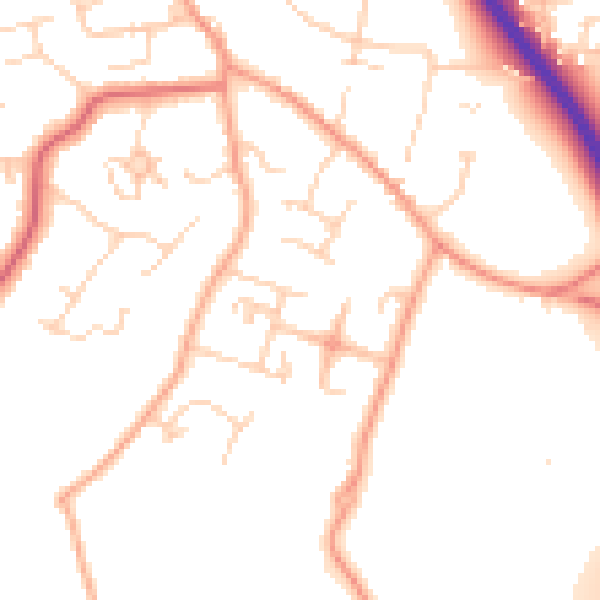 Daytime road noise heatmap for CM2 8JP