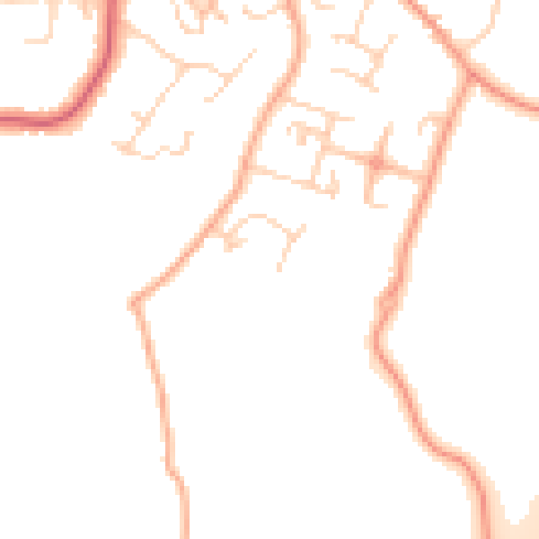 Daytime road noise heatmap for CM2 8JQ
