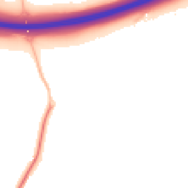 Night-time road noise heatmap for CM2 8LF
