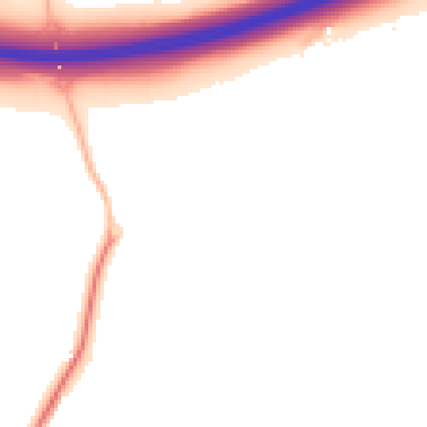 Night-time road noise heatmap for CM2 8LG