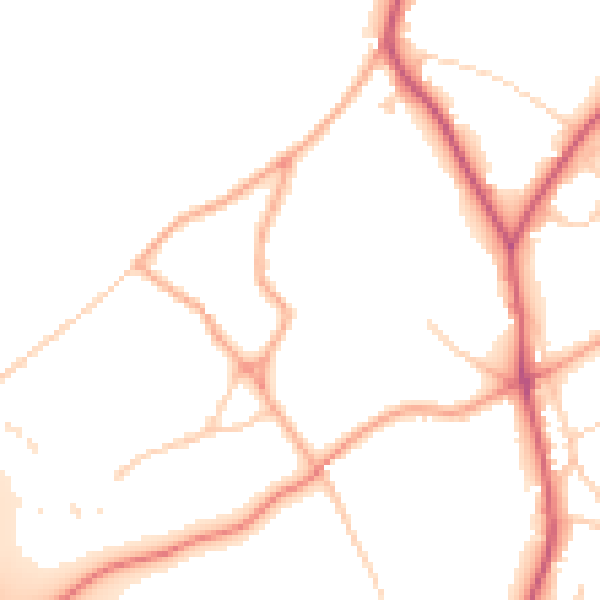 Daytime road noise heatmap for CM2 8PL