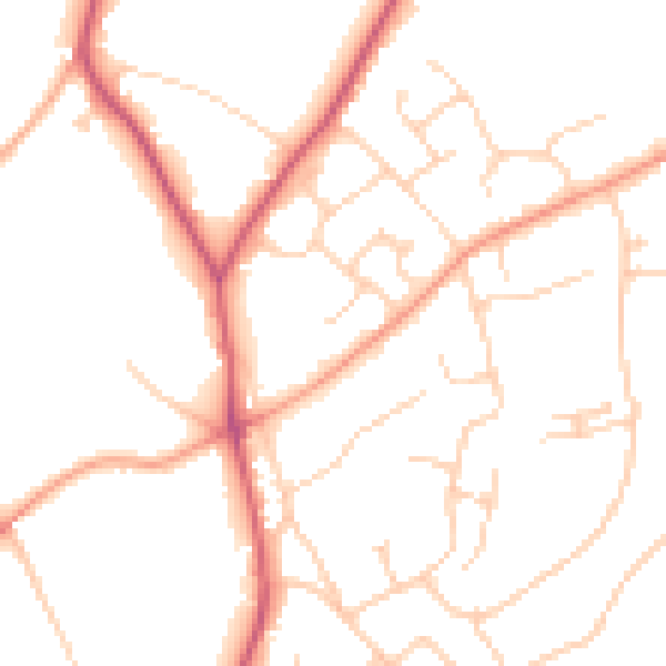 Daytime road noise heatmap for CM2 8QA