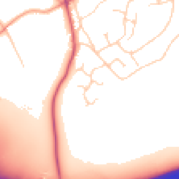 Daytime road noise heatmap for CM2 8QG