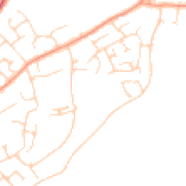 Daytime road noise heatmap for CM2 8SA