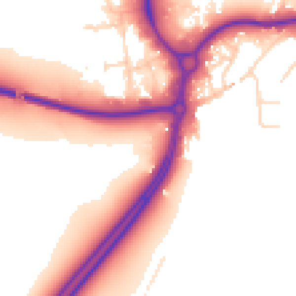 Daytime road noise heatmap for CM2 8TE