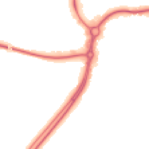 Night-time road noise heatmap for CM2 8TE