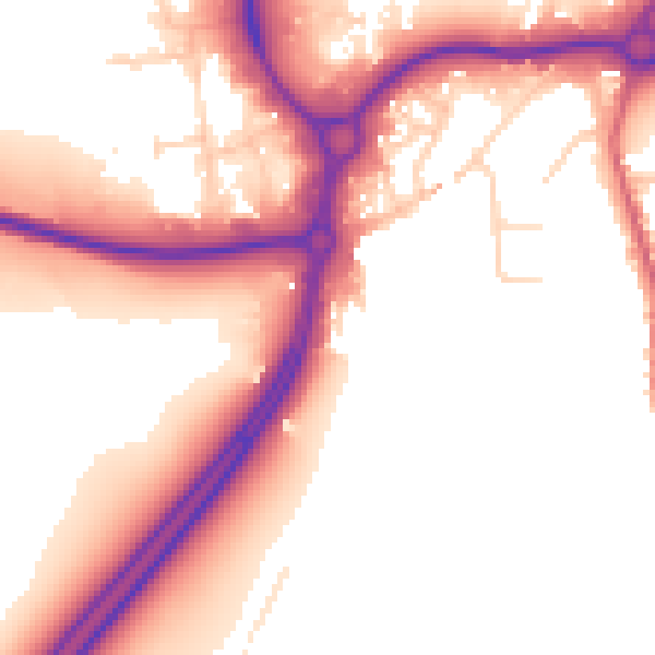 Daytime road noise heatmap for CM2 8TF