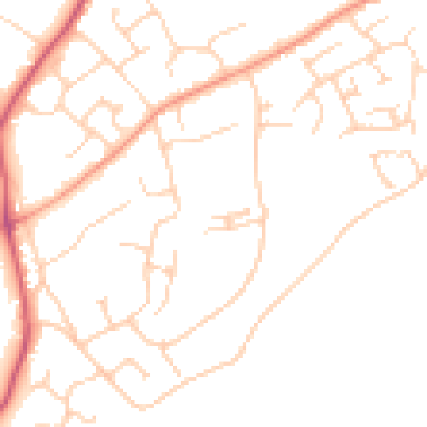 Daytime road noise heatmap for CM2 8WA