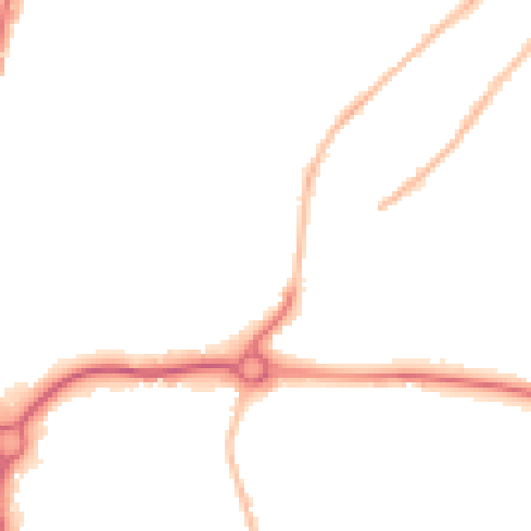 Night-time road noise heatmap for CM2 9AF