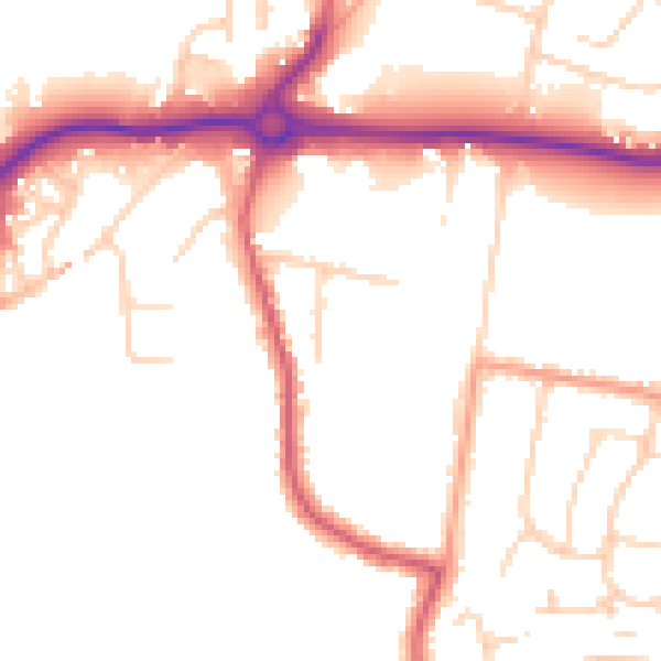 Daytime road noise heatmap for CM2 9BE