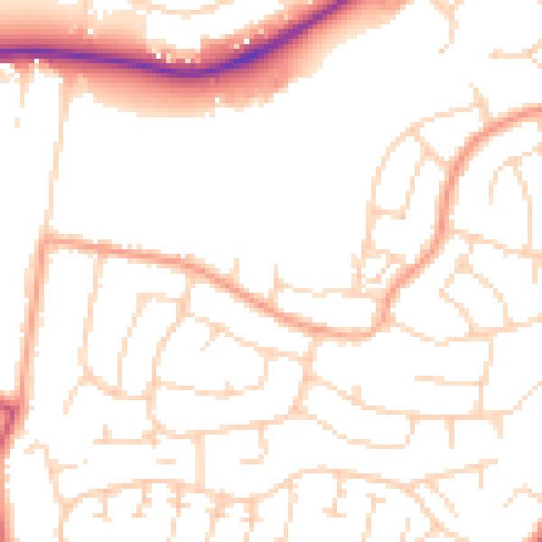 Daytime road noise heatmap for CM2 9DZ