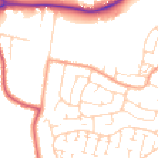 Daytime road noise heatmap for CM2 9EY