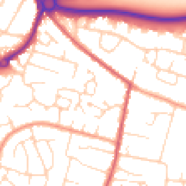 Daytime road noise heatmap for CM2 9GY