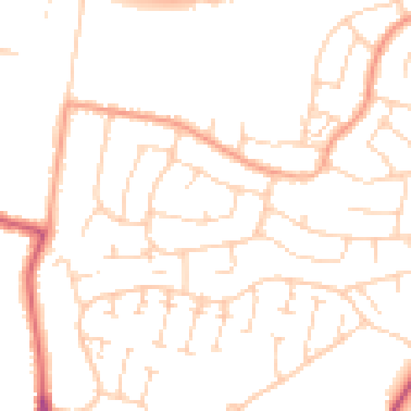 Daytime road noise heatmap for CM2 9HW