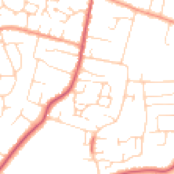 Daytime road noise heatmap for CM2 9HX