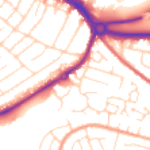Daytime road noise heatmap for CM2 9HZ