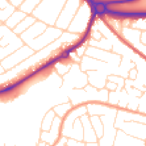 Daytime road noise heatmap for CM2 9LR