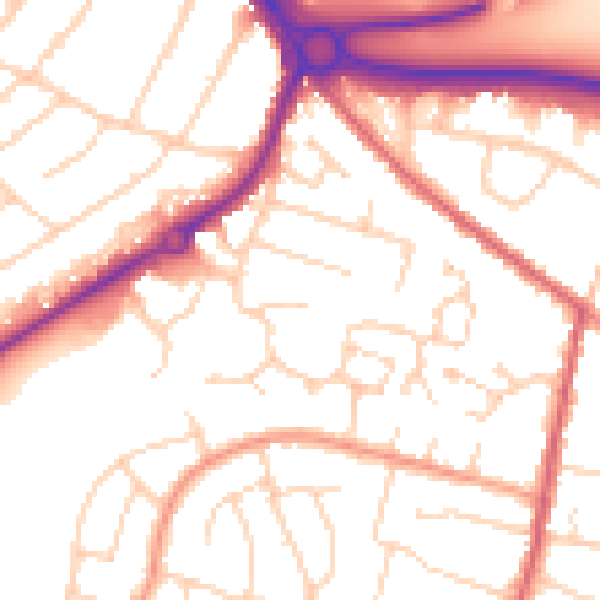 Daytime road noise heatmap for CM2 9QS