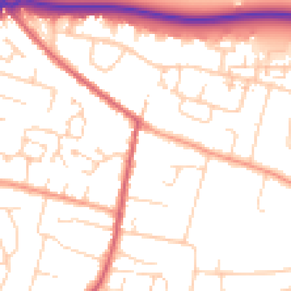 Daytime road noise heatmap for CM2 9RN