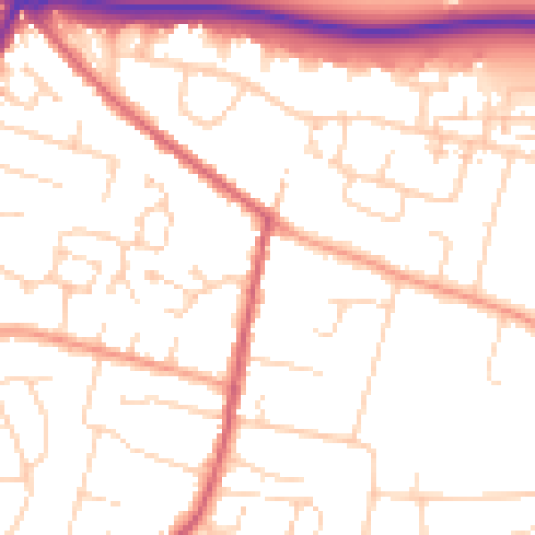 Daytime road noise heatmap for CM2 9SU