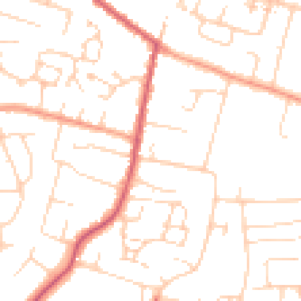 Daytime road noise heatmap for CM2 9TF