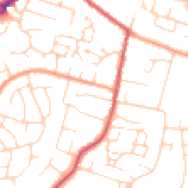 Daytime road noise heatmap for CM2 9TY